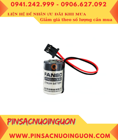 FANSO ER14250H; Pin nuôi nguồn PLC FANSO ER14250H (Zắc đen như hình) lithium 3.6v 1/2AA 1200mAh chính hãng