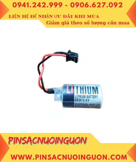 Pin Toshiba ER3V _Pin ER3V; Pin nuôi nguồn PLC Toshiba ER3V lithium 3.6v 1/2AA 1000mAh _Xuất xứ Nhật