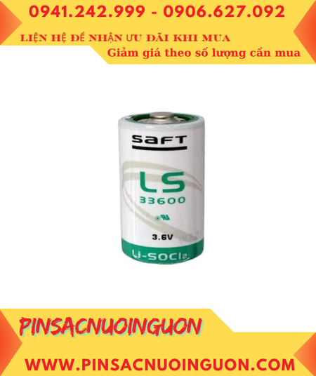 Pin Saft LS33600 _Pin LS33600; Pin nuôi nguồn PLC Saft LS33600 lithium 3.6v D 17000mAh _Xuất xứ Pháp