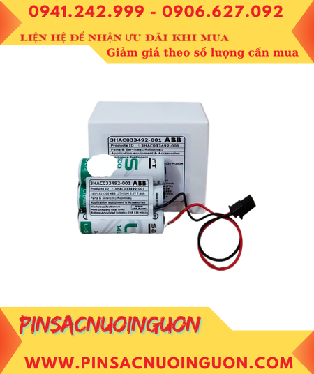 ABB 3HAC033492-001; Pin nuôi nguồn ABB 3HAC033492-001 Lithium 3.6v 7800mAh chính hãng /Xuất xứ PHÁP
