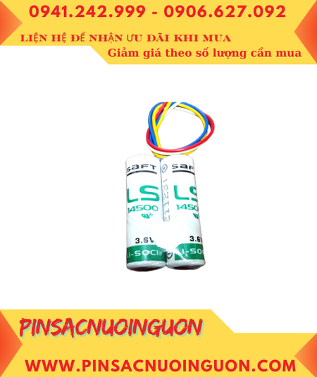 Saft 2LS14500 (2 viên ghép đôi); Pin nuôi nguồn PLC Saft LS14500 lithium 3.6v 5200mAh /Xuất xứ Pháp