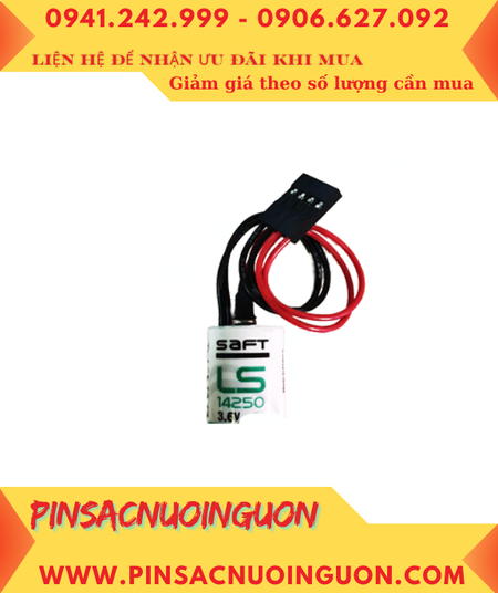 Saft LS14250 (Zắc 4holes); Pin nuôi nguồn PLC Saft LS14250 lithium 3.6v 1/2AA 1200mAh _Xuất xứ Pháp