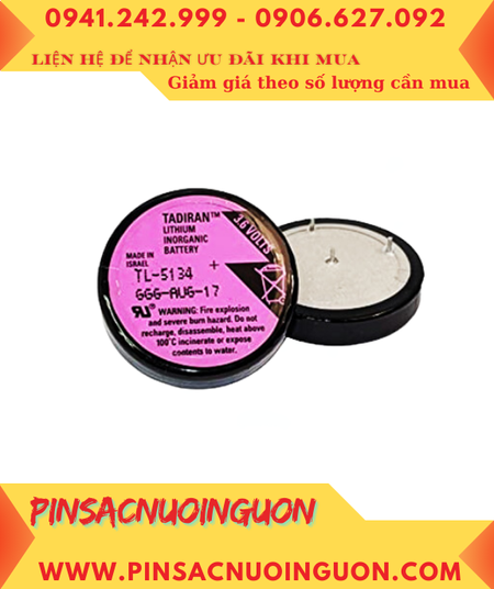 Pin Tadiran TL-5134; Pin nuôi nguồn Tadiran TL-5134 lithium 3.6v 1/10D 1000mAh _Xuất xứ Israel