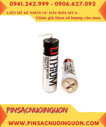 Toshiba ER6V chuẩn EU (Zắc PLC), Pin nuôi nguồn PLC Toshiba ER6V lithium 3.6v AA 2000mAh, X.xứ NHẬT