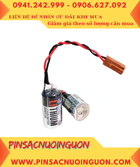 Toshiba ER3V (Zắc nâu); Pin nuôi nguồn Toshiba ER3V lithium 3.6v 1/2AA 1000mAh /Xuất xứ Nhật