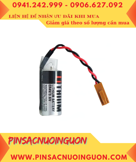 Toshiba ER4V; Pin nuôi nguồn PLC Toshiba ER4V lithium 3.6v 2/3AA 1200mAh chính hãng _Xuất xứ Nhật