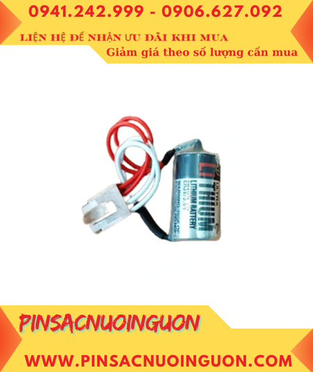 Toshiba ER3V (Zắc 4holes); Pin nuôi nguồn Toshiba ER3V lithium 3.6v 1/2AA 1000mAh /Xuất xứ Nhật