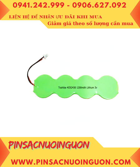 Toshiba 4CR2430 (bộ 4 pin-có zắc CMOS), Pin nuôi nguồn CMOS Toshiba 4CR2430 lithium 3v 1200mAh