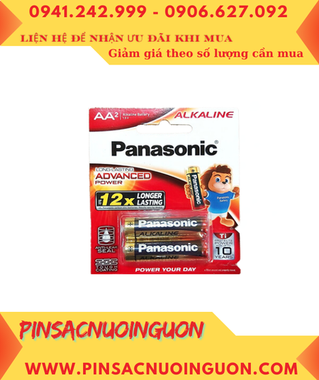 Panasonic LR6T/2B; Pin nuôi nguồn AA 1,5V Alkaline Panasonic LR6T/2B _Made in Thái Lan (Loại vỉ 2viên)