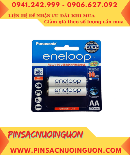 Eneloop BK-3MCCE/2BT, Pin sạc AA 1.2v Panasonic Eneloop BK-3MCCE/2BT AA2000mAh /Xuất xứ NHẬT