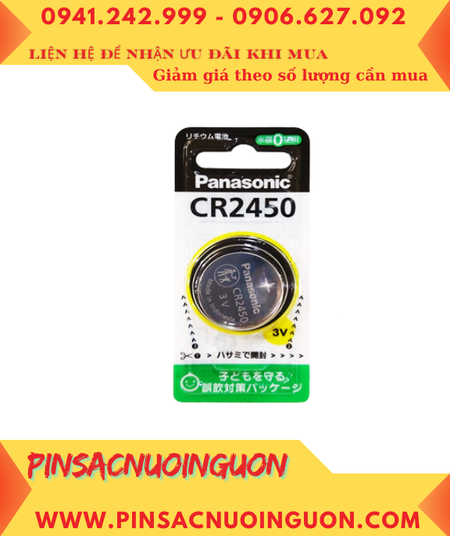 Panasonic CR2450; Pin 3v lithium Panasonic CR2450 thị trường Nội địa Nhật-vỉ chữ Nhật (Vỉ 1viên)