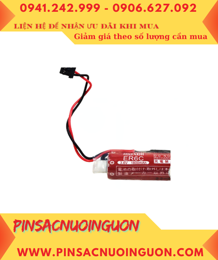 Maxell ER6C (Zắc DF1.35); Pin nuôi nguồn PLC Maxell ER6C 3.6v AA1800mAh Lithium Thionyl Chloride