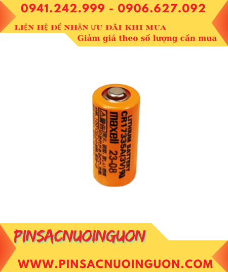 Maxell CR17335A (Zắc nâu); Pin nuôi nguồn PLC Maxell CR17335A lithium 3V 1650mAh chính hãng _Xuất xứ NHẬT