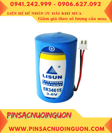 Lisun ER34615 (dây CẮM); Pin nuôi nguồn Lisun ER34615 lithium 3.6v D 19000mAh chính hãng