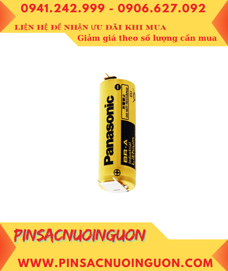 Panasonic BR-A (chân thép hàn); Pin nuôi nguồn Panasonic BR-A 1800mAh lithium 3v, Xuất xứ NHẬT