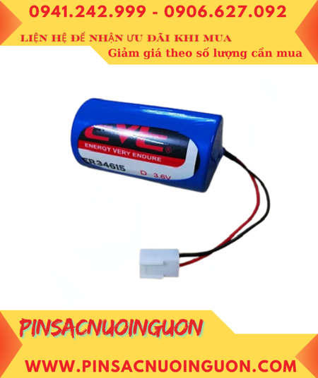 EVE ER34615 (Zắc PLC); Pin nuôi nguồn PLC EVE ER34615 lithium 3.6v 19000mAh chính hãng