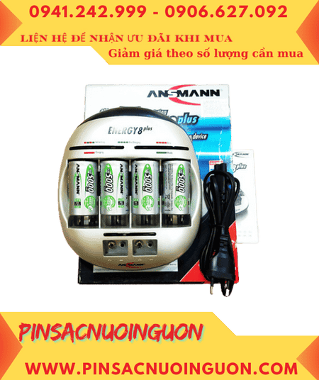 Ansman Energy 8Plus, Bộ sạc 4viên pin D-Kèm sẳn 4 pin sạc Ansman D5000mAh 1.2v Mignon chính hãng