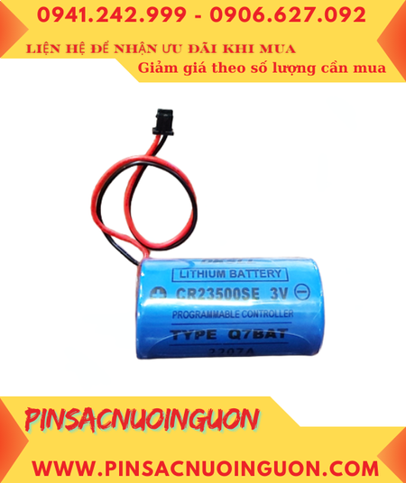 Pin Q7BAT _CR23500SE; Pin nuôi nguồn PLC Q7BAT CR23500SE lithium 3v 5000mAh chính hãng