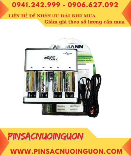 Ansman PhotoCam V _Bộ sạc Pin PhotoCam V kèm 4 pin sạc D Energixer NH50-BP2 (D2500mAh 1.2v)