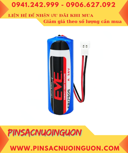 EVE ER17505 (Zắc 51005-2P), Pin nuôi nguồn EVE ER17505 lithium 3.6v 3600mAh chính hãng