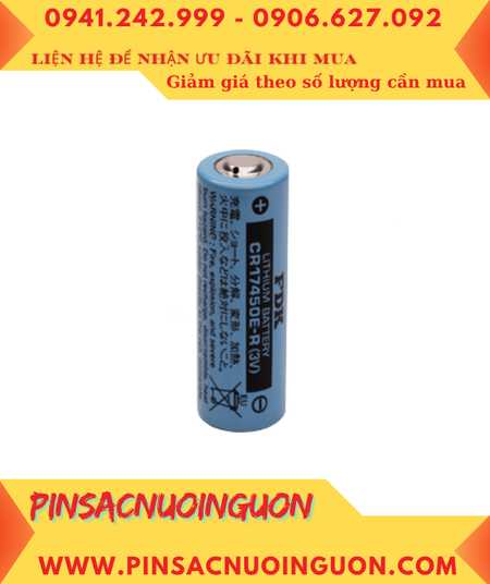 FDK CR17450E-R; Pin nuôi nguồn FDK CR17450E-R lithium 3v 2400mAh chính hãng, Xuất xứ NHẬT