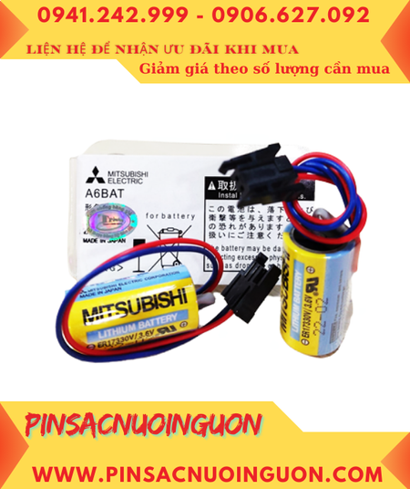 Pin A6BAT _Pin Mitsubishi A6BAT; Pin nuôi nguồn Mitsubishi A6BAT lithium 3.6v 2/3A 1700mAh _Xuất xứ Nhật