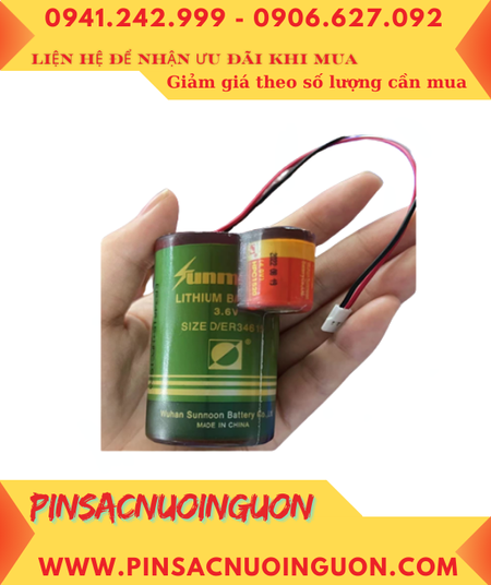 Sunmoon ER34615-1HPC1520, Pin nuôi nguồn PLC Sunmoon ER34615 đã kết nối 01 viên pin Sunmoon HPC1520