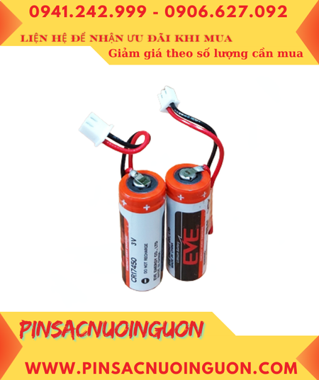 EVE CR17450 (Zắc PH2.54-2P); Pin nuôi nguồn EVE CR17450 Lithium 3v 4/5A 2200mAh chính hãng