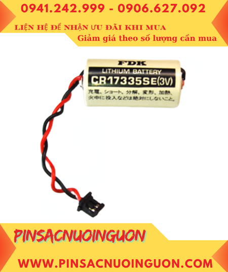 FDK CR17335SE; Pin nuôi nguồn PLC FDK CR17335SE lithium 3v 2/3A 1800mAh chính hãng, Xuất xứ NHẬT