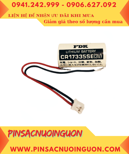 FDK CR17335SE; Pin nuôi nguồn PLC FDK CR17335SE lithium 3v 2/3A 1800mAh chính hãng, Xuất xứ NHẬT