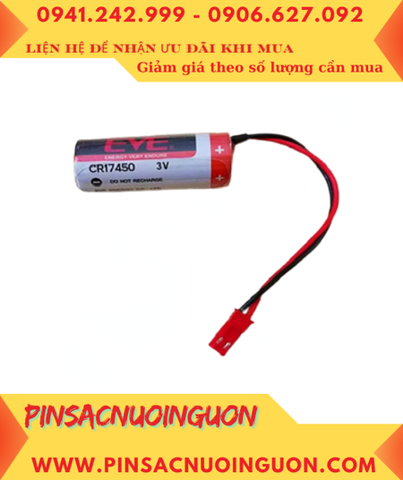 EVE CR17450; Pin nuôi nguồn PLC EVE CR17450 Lithium 3v 4/5A 2200mAh (ZẮC CẮM) chính hãng