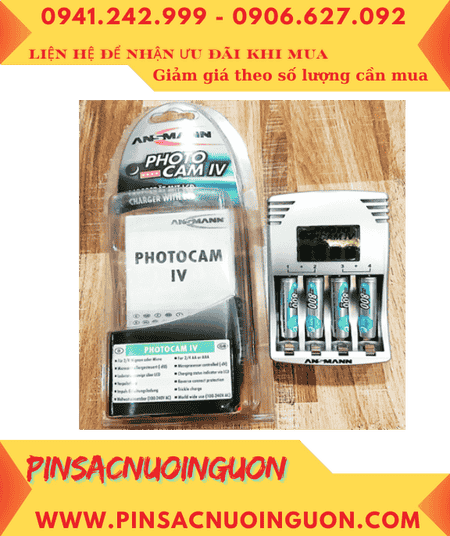 Ansman Photocam IV; Bộ sạc pin Ansman Photocam IV kèm 4 pin sạc Ansman AAA800mAh 1.2v