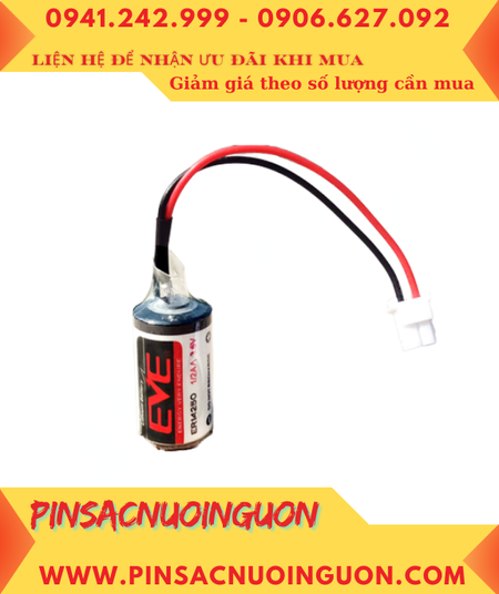 EVE ER14250; Pin nuôi nguồn EVE ER14250 lithium 3.6v 1/2AA 1200mAh (Loại có Zắc cắm)