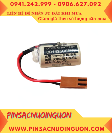 FDK CR14250SE (Zắc nâu JEA); Pin nuôi nguồn PLC FDK CR14250SE 1/2AA 850mAh, Xuất xứ NHẬT