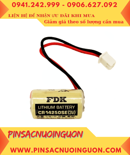 FDK CR14250SE; Pin nuôi nguồn PLC FDK CR14250SE 1/2AA 850mAh (Zắc trắng) /Xuất xứ NHẬT