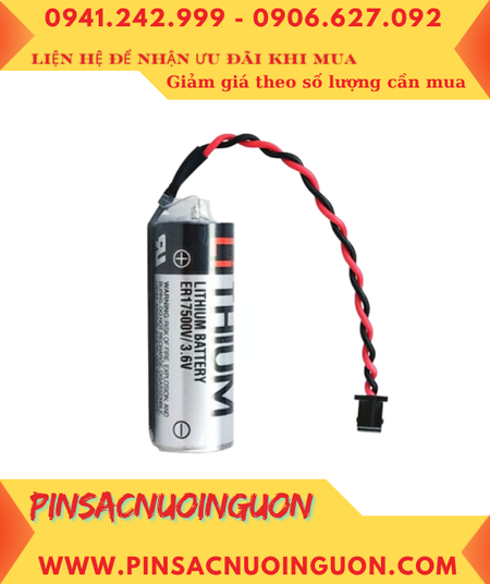 Toshiba ER17500V (Zắc đen nhỏ); Pin nuôi nguồn PLC Toshiba ER17500V lithium 3.6v 2700mAh /Xuất xứ NHẬT