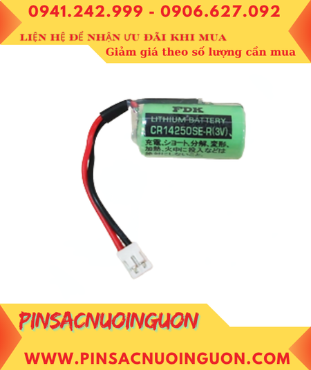 FDK CR14250SE-R (màu xanh, Zắc Trắng); Pin nuôi nguồn PLC FDK CR14250SE 1/2AA 850mAh /Xuất xứ NHẬT