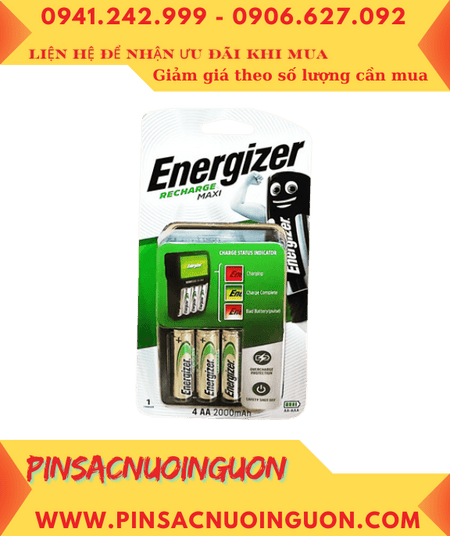 Energizer CHVCM4; Bộ sạc pin Energizer CHVCM4 kèm 4 pin sạc Energizer AA2000mAh 1.2v