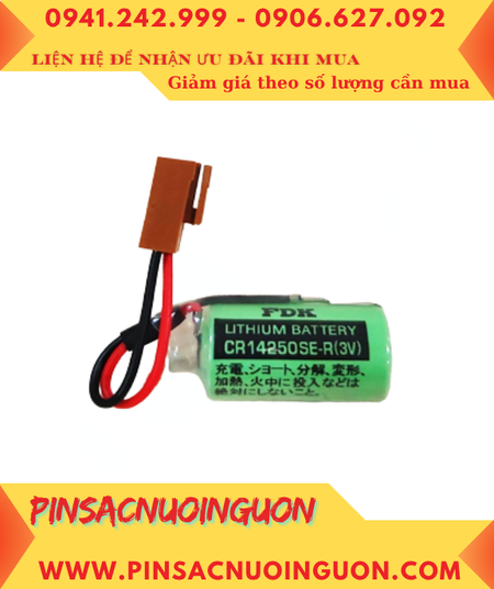 FDK CR14250SE-R (màu xanh, Zắc nâu); Pin nuôi nguồn PLC FDK CR14250SE 1/2AA 850mAh /Xuất xứ NHẬT