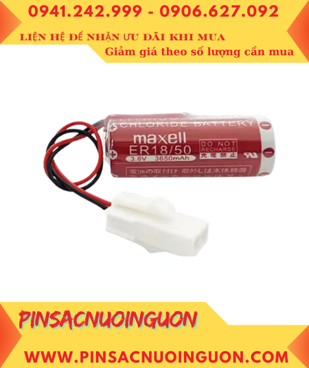 Maxell ER18/50 (Zắc trắng to), Pin nuôi nguồn PLC Maxell ER18/50 lithium 3.6v 3650mAh chính hãng (Xuất xứ Nhật)