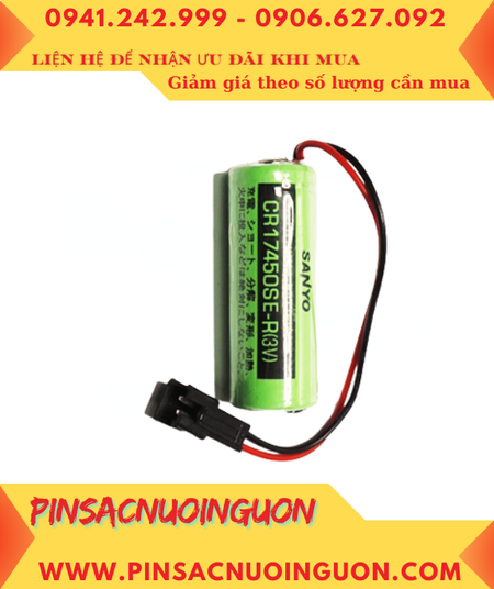 Sanyo CR17450SE-R (Zắc PLC); Pin nuôi nguồn PLC Sanyo CR17450SE-R 2200mAh, Xuất xứ NHẬT