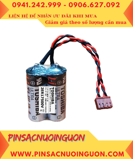 Toshiba 2ER17500V (Zắc đen 4 holes); Pin nuôi nguồn Toshiba 2ER17500 3.6v 5400mAh _Xuất xứ Nhật