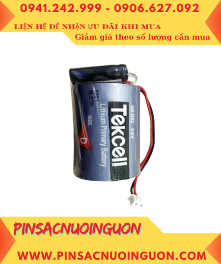 Tekcell SB-D02 (đã gắn tụ); Pin nuôi nguồn PLC Tekcell SB-D02 lithium 3.6v 19000mAh _Made in Korea