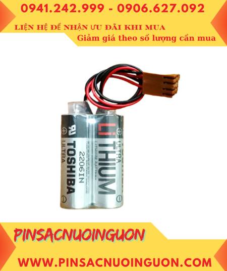 Toshiba 2ER17500V (Zắc nâu 4holes); Pin nuôi nguồn Toshiba 2ER17500 3.6v 5400mAh _Xuất xứ Nhật