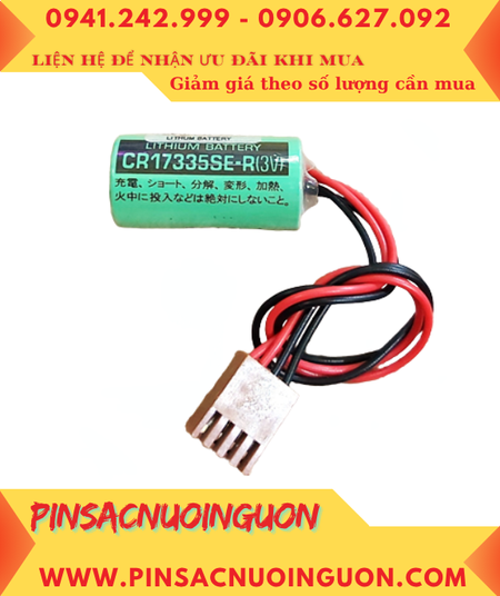 FDK CR17335SE-R (Zắc JEA-4holes); Pin nuôi nguồn FDK CR17335SE-R lithium 3v 1800mAh, Xuất xứ NHẬT