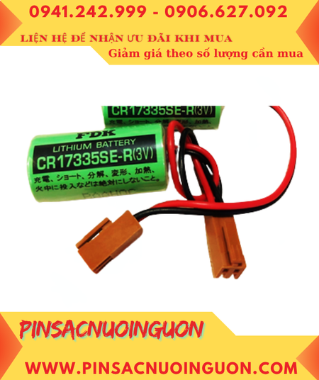 FDK CR17335SE-R ; Pin nuôi nguồn PLC FDK CR17335SE-R lithium 3v 2/3A 1800mAh (zắc nâu) _Made in Japan