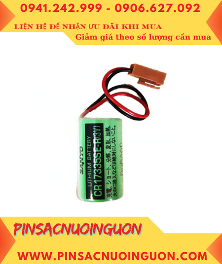 Sanyo CR17335SE-R; Pin nuôi nguồn Sanyo CR17335SE-R lithium 3v 2/3A 1800mAh _Xuất xứ Nhật