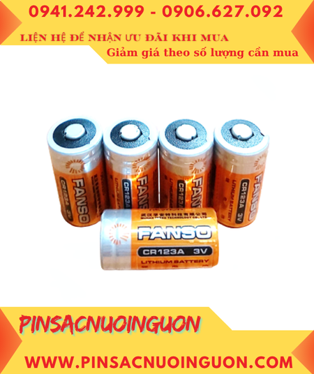 FANSO CR123A; Pin nuôi nguồn FANSO CR123A PhotoLithium 3 v 2/3A 1500mAh chính hãng
