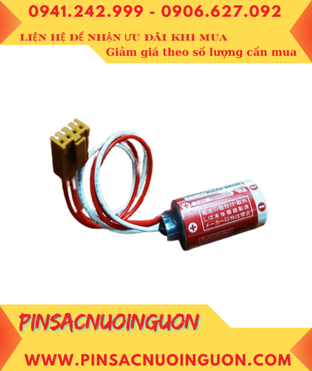 Maxell ER17/33 (zắc JEA 4holes), Pin nuôi nguồn PLC Maxell ER17/33 lithium 3.6v 2/3A 1600mAh, Xuất xứ Nhật