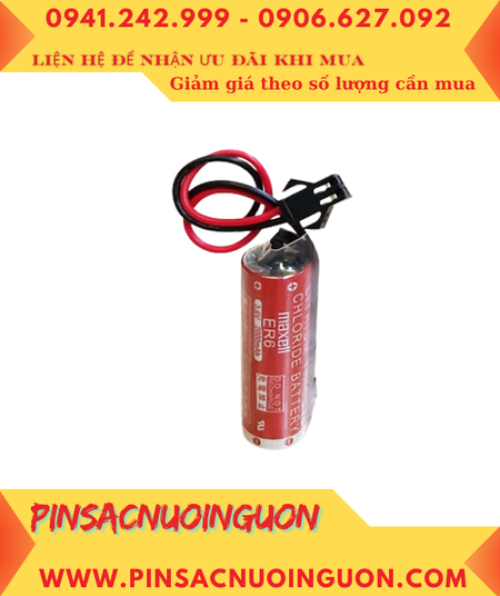 Maxell ER6 (zắc đen OTC PLC); Pin nuôi nguồn PLC Maxell ER6 3.6v AA 2000mAh Lithium Thionyl Chloride